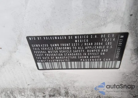 2015 Volkswagen Golf Gti 2.0T Se 4-Door z USA, uszkodzony, nr VIN 3VW4T7AUXFM054752